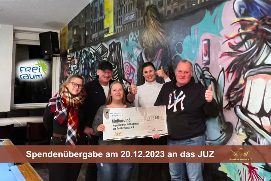 Spendenübergabe an das JUZ-Hallbergmoos am 20.12.2023